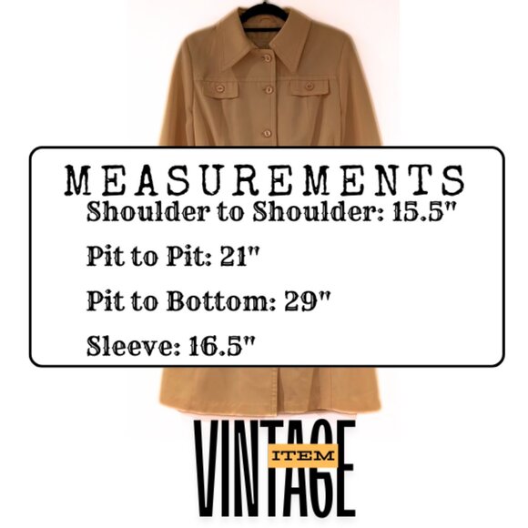 Vintage 1980s Pastel Yellow Button Up Trench or Rain Coat by Atkins, Size M - Picture 3 of 3